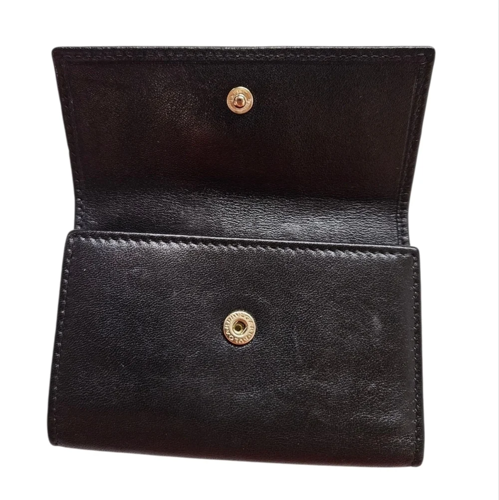 Bvlgari Small Keyholder Wallet In Black Calf Leather And Light Gold
